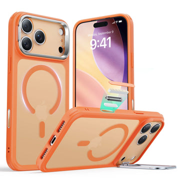 iPhone 17 Pro Magsafe Case with Stand Camera Control Frosted Orange