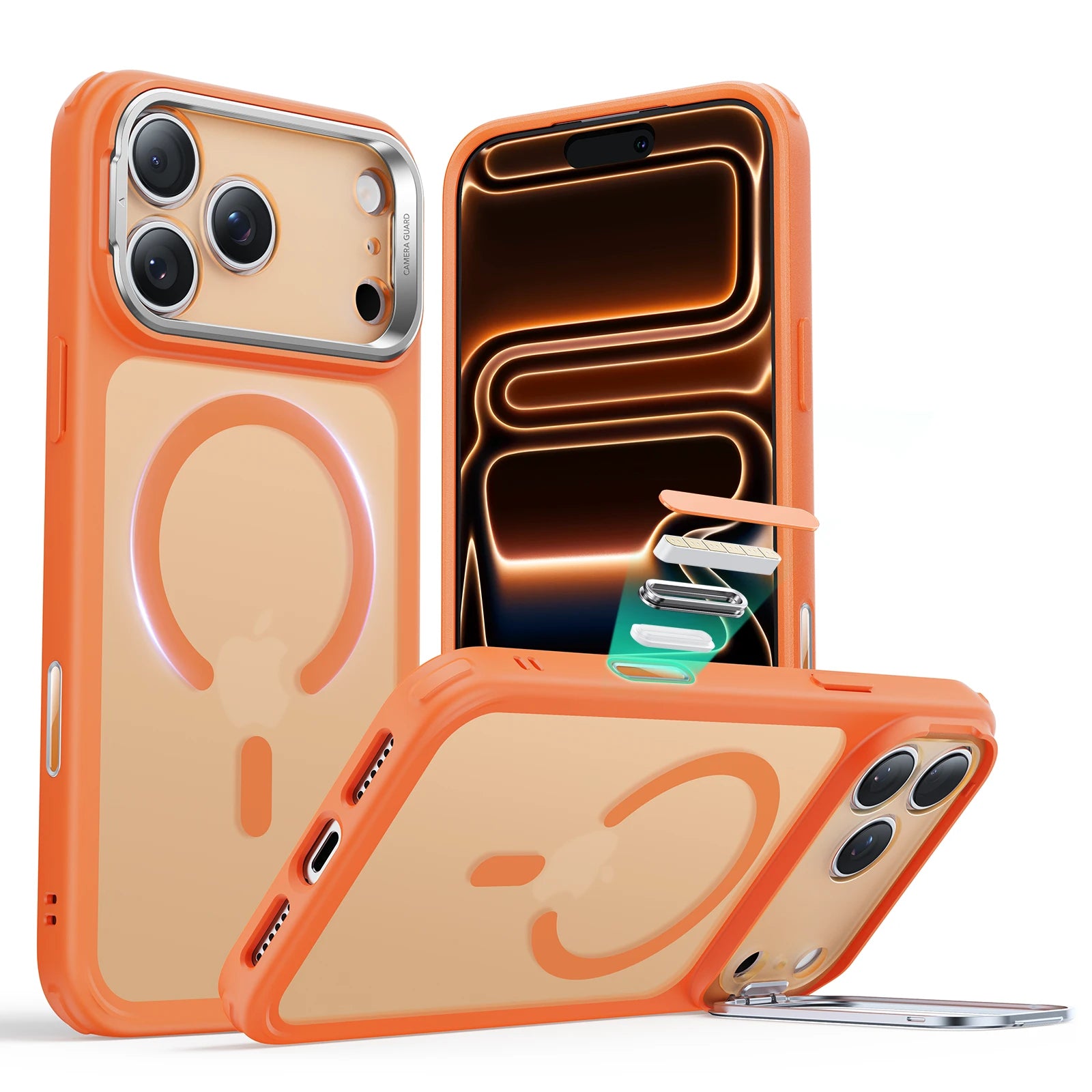 Orange iPhone 17 Pro MagSafe Case with Stand(Camera Control)|ESR