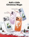 Print iPhone 17 Pro Magsafe Case with Stand Clear Christmas Santa Skater Add a Little Christmas Magic