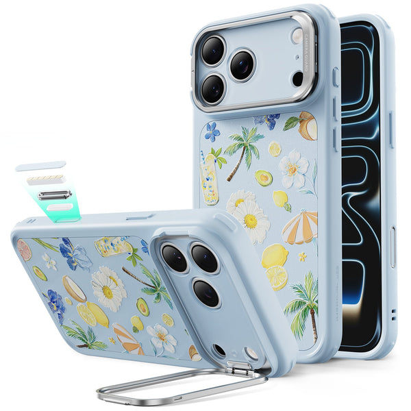 Tropical Paradise iPhone 17 Pro Case: Aesthetic Floral Stand Case
