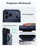 ESR iPhone 17 Pro Cyber Tough Magsafe Case with Camera Control Blue Raised Edge Protection