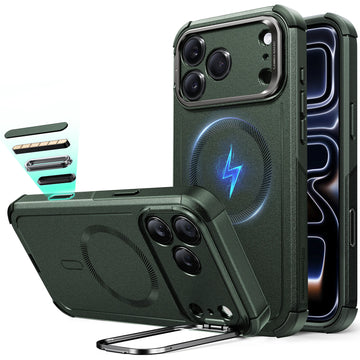 iPhone 17 Pro Cyber Tough Magnetic Case (Camera Control, Stash Stand) - Olive Green ESR ESR