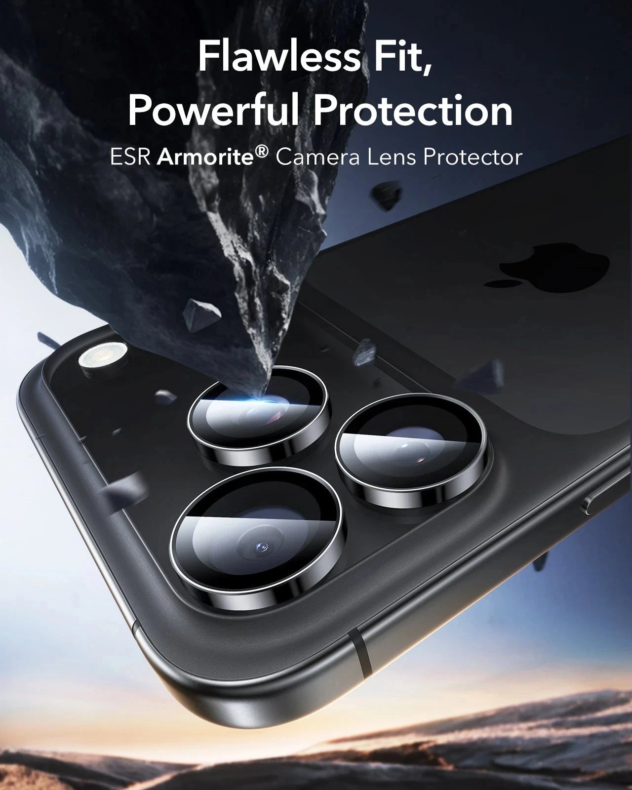 ESR iPhone 17 Pro Max Armorite Camera Lens Protector Black 