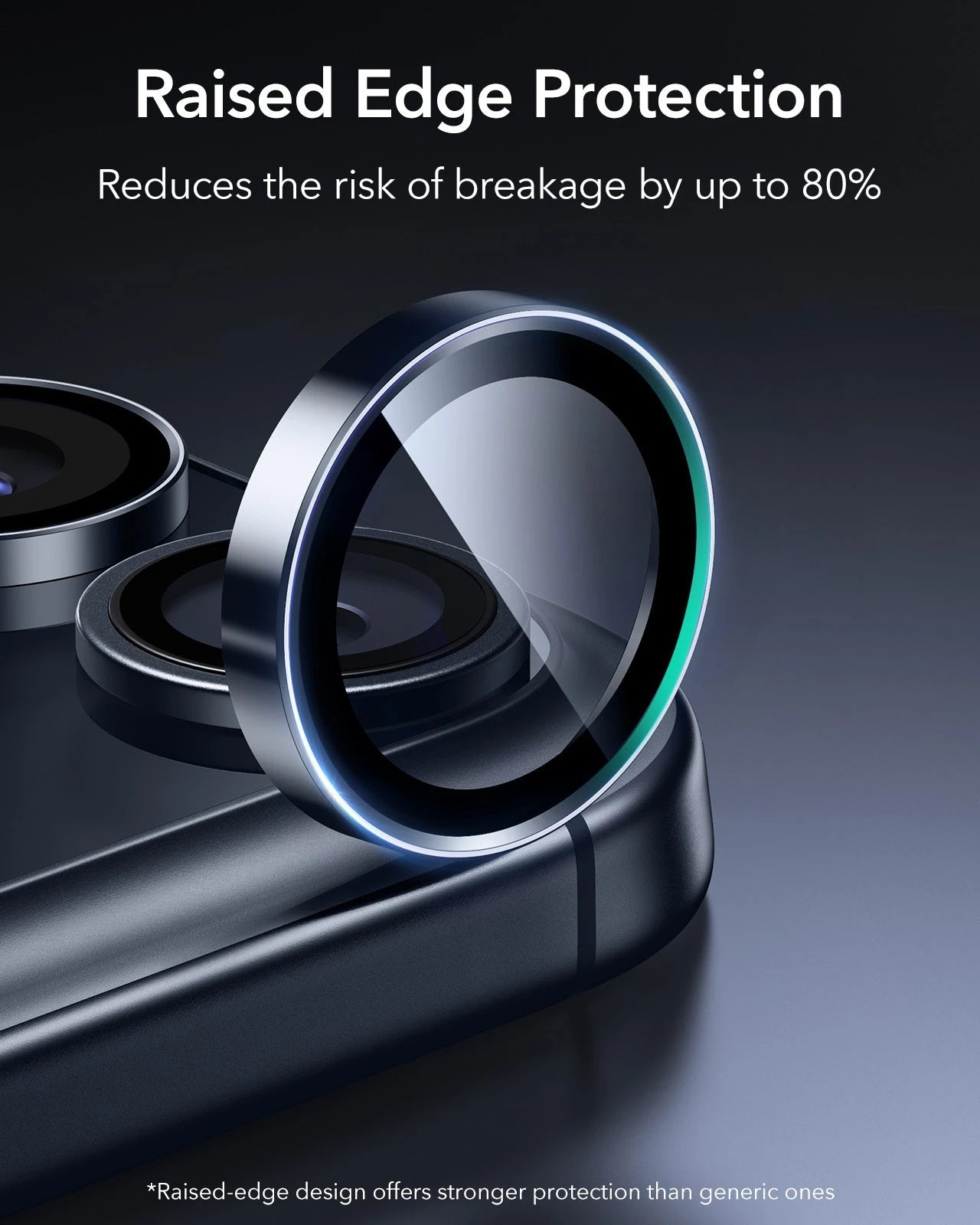ESR iPhone 17 Pro Max Armorite Camera Lens Protector Blue raised edge protection