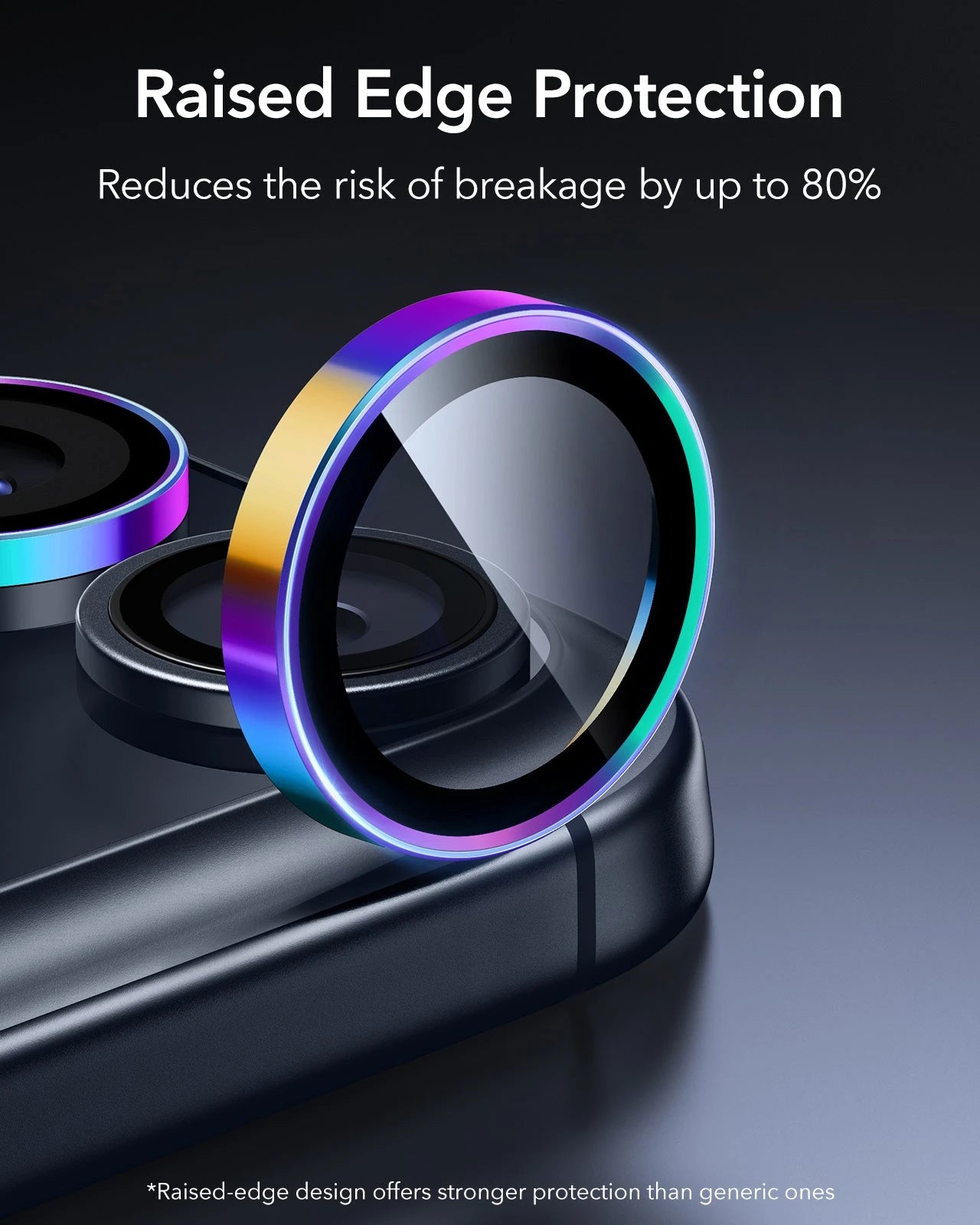 ESR iPhone 17 Pro Max Armorite Camera Lens Protector Chromatic raised edge protection