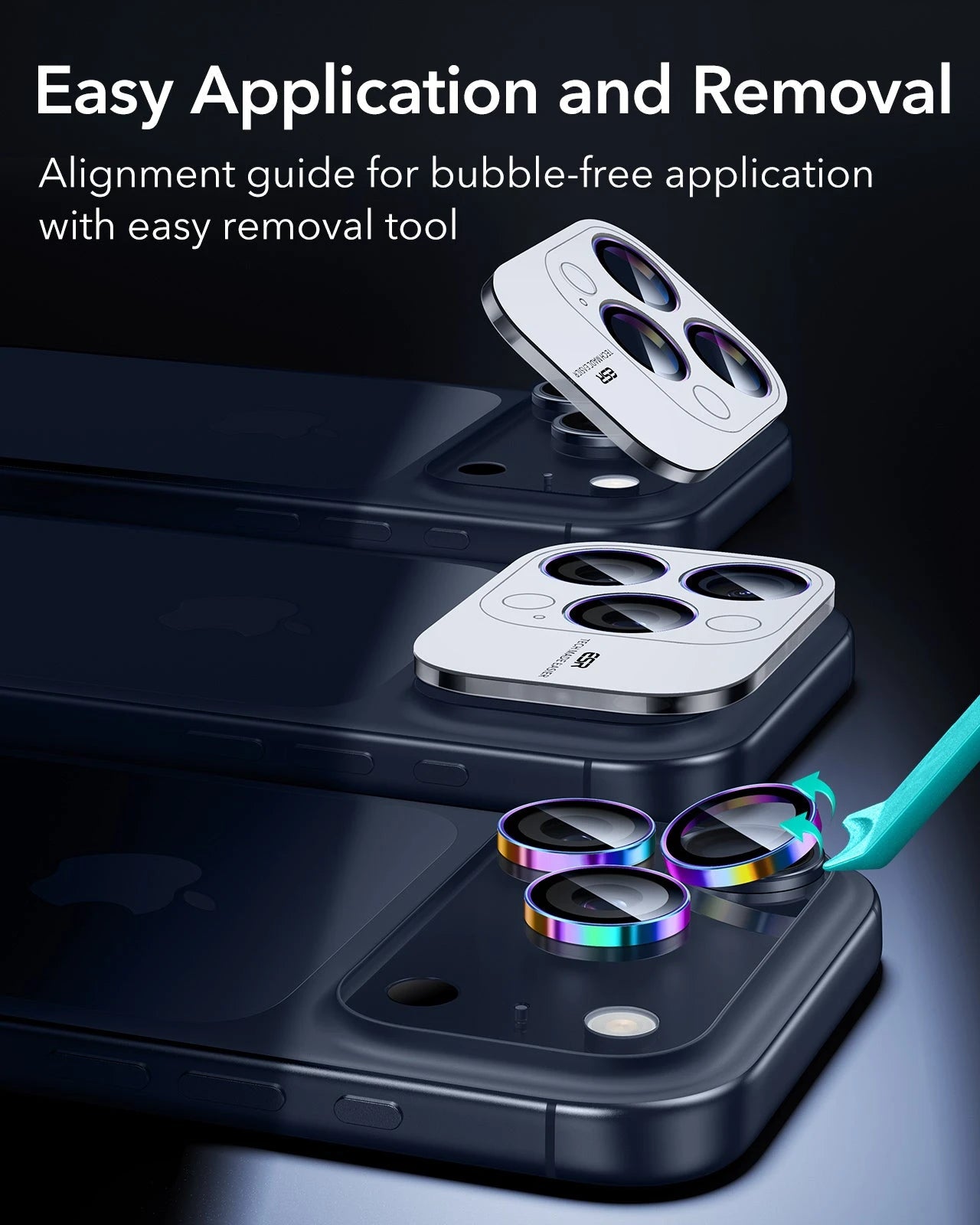ESR iPhone 17 Pro Max Armorite Camera Lens Protector Chromatic easy application