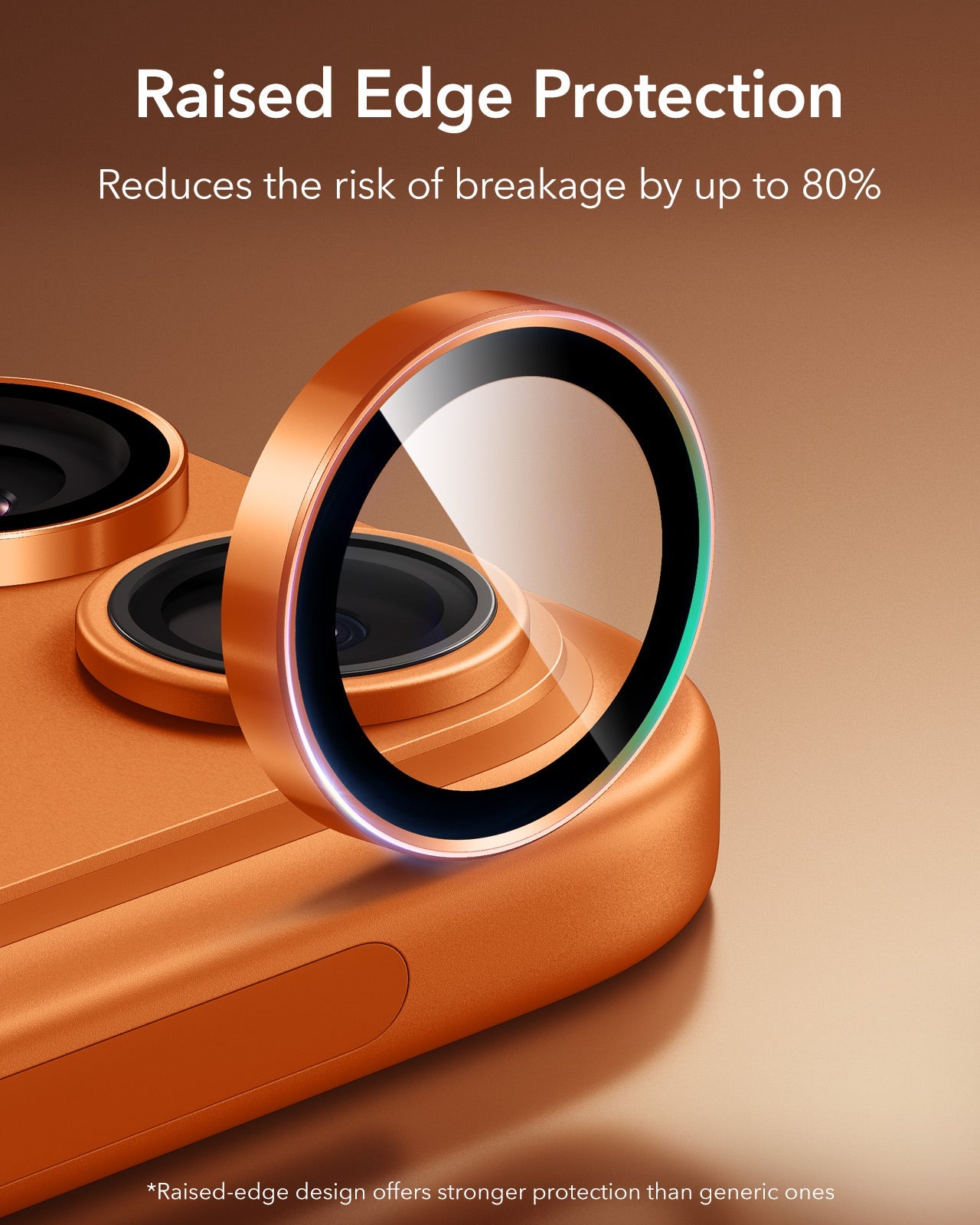 iPhone 17 Pro Max Armorite Camera Lens Protector Orange Raised Edgr Protection
