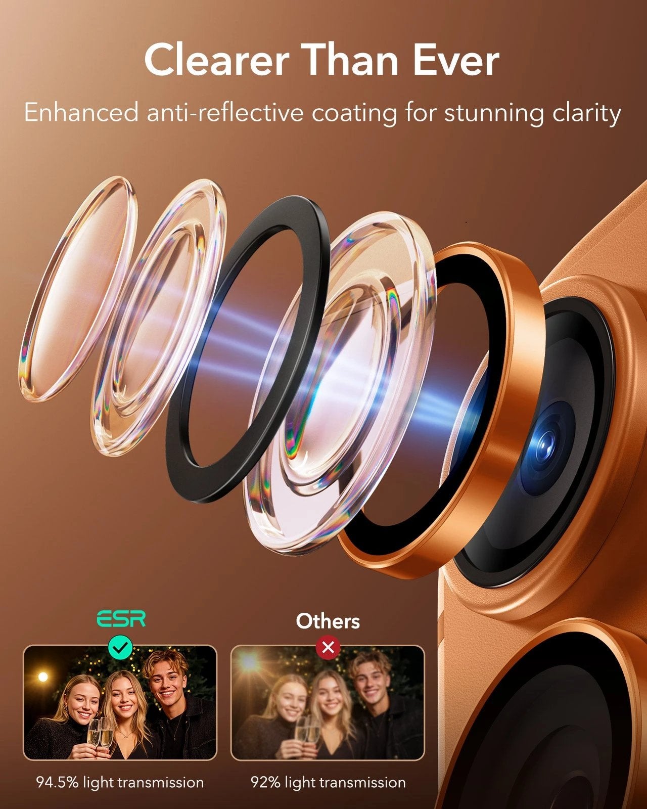 iPhone 17 Pro Max Armorite Camera Lens Protector Orange Clearner Than Ever