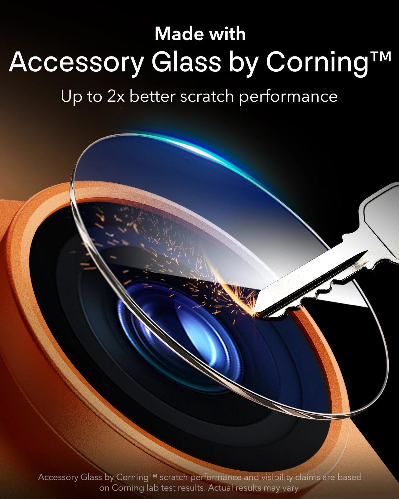 ESR iPhone 17 Pro Max Corning Glass Camera Lens Protector Orange Made with Accessory Glass by Corning™