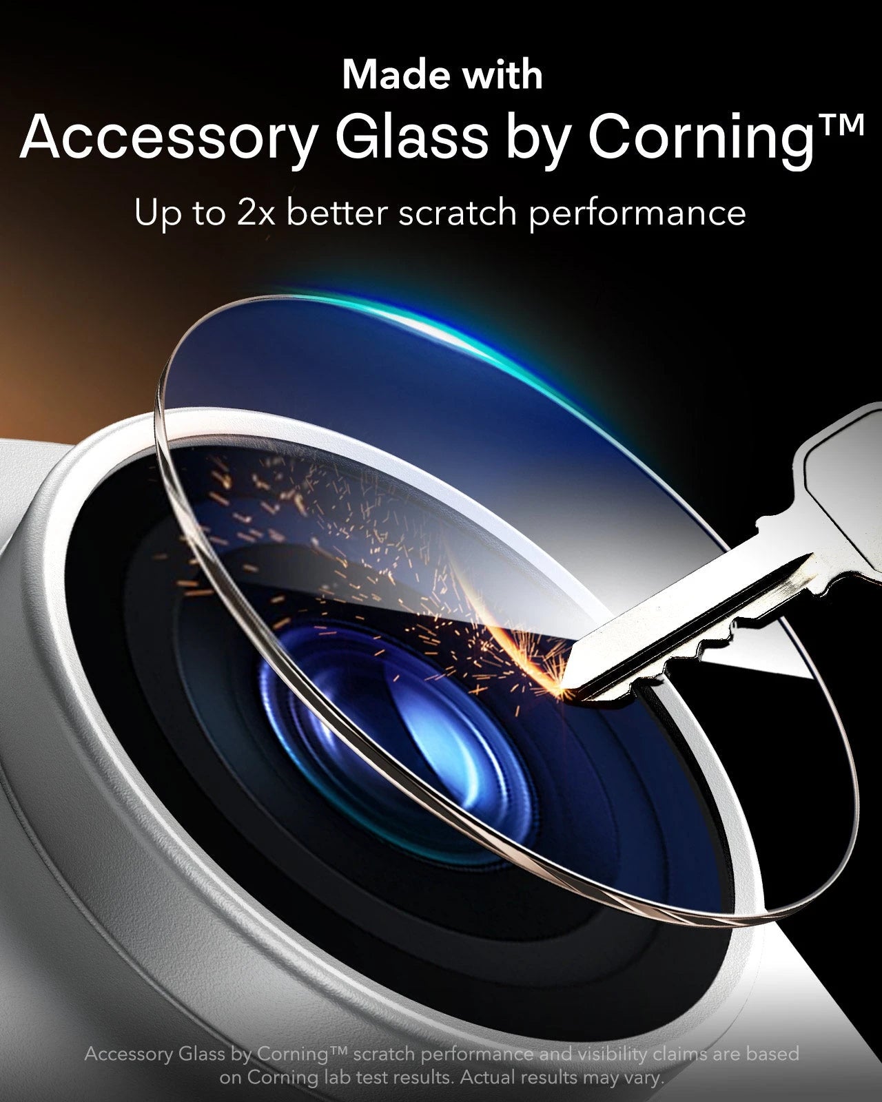 ESR iPhone 17 Pro Max Corning Glass Camera Lens Protector Silver Made with Accessory Glass by Corning™