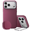 Burgundy Vegan Leather iPhone 17 Pro Max Magsafe Case with Stand