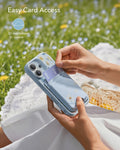 ESR Blue Floral iPone 17 Magsafe Case with Stand pair Slim MagSafe Wallet Easy Card Access