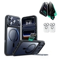 iPhone 17 Pro Max Classic Hybrid Magsafe Case with Stand and Privacy Screen Protector Bundle Clear Black