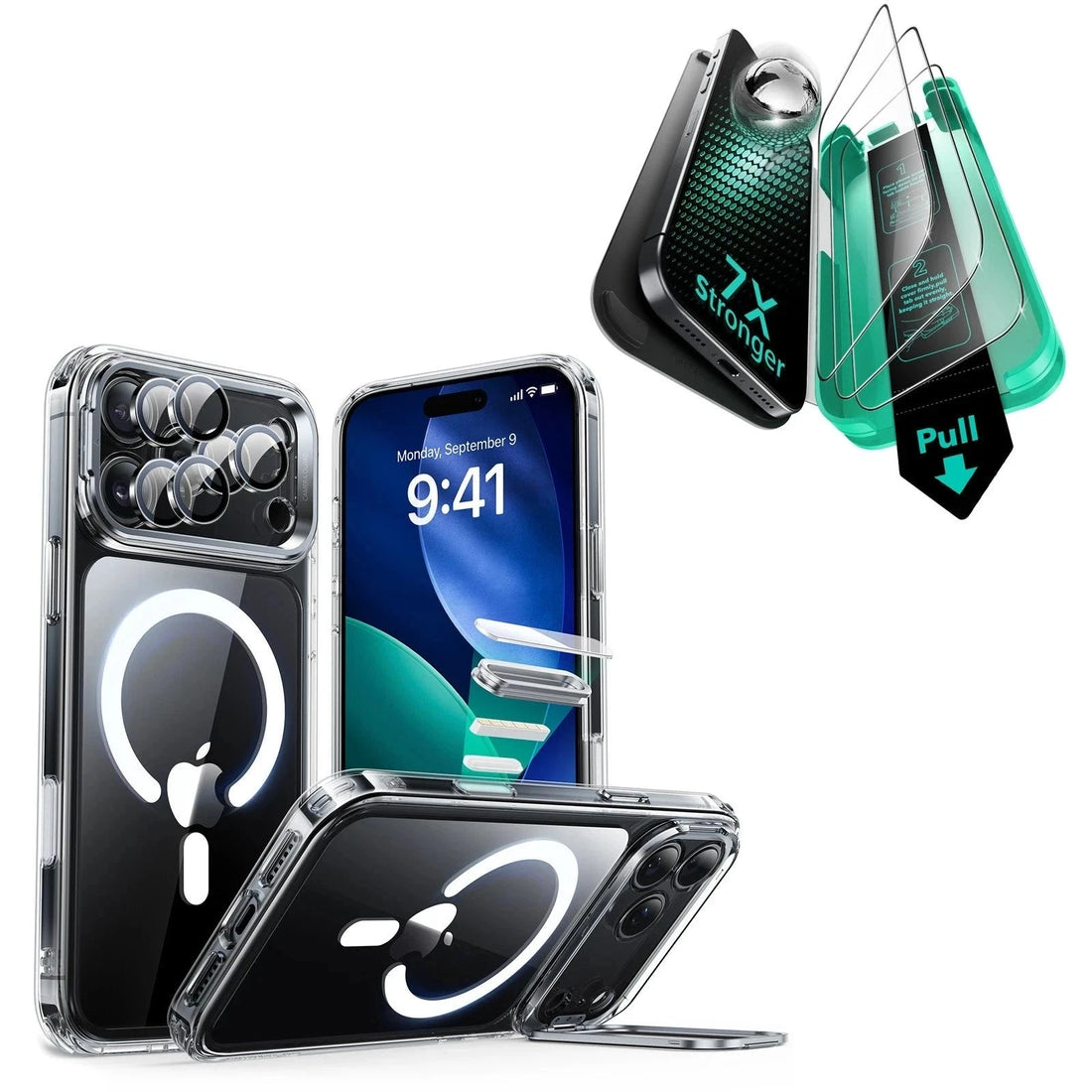 iPhone 17 Pro Bundle Classic Hybrid Magnetic Case (Camera Control, Stash Stand) and Armorite Screen Protector - Clear ESR ESR