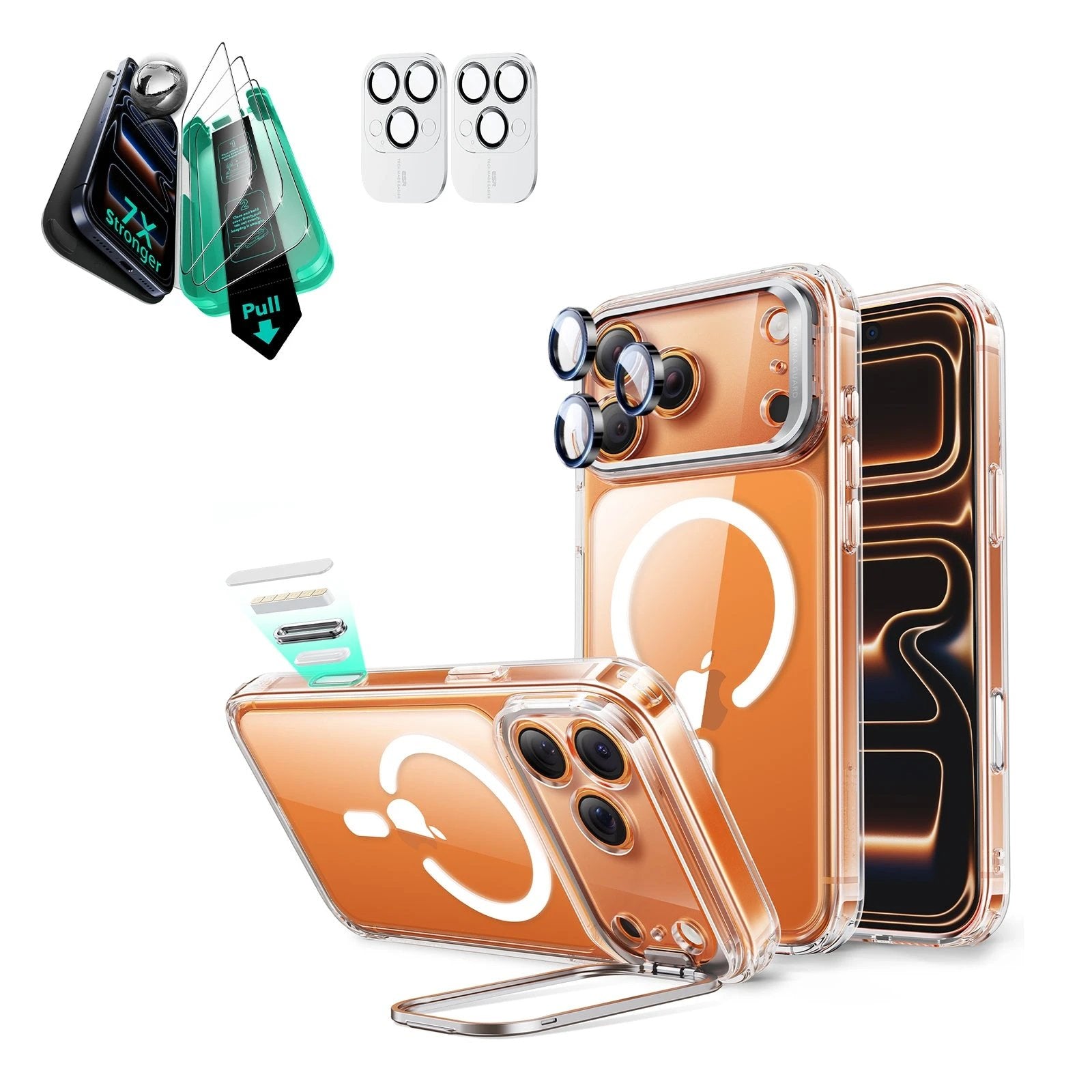 iPhone 17 Pro Max Classic Hybrid Magsafe Case Stand and Screen Protector Clear