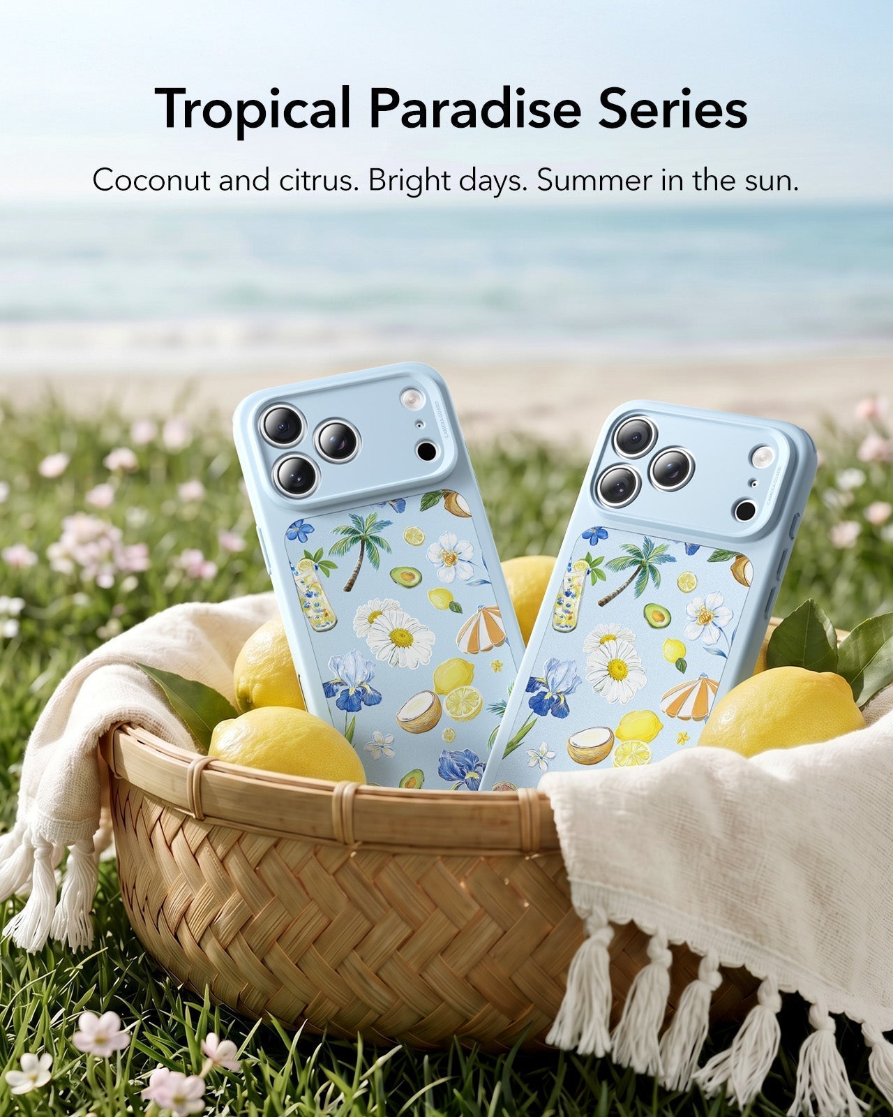 ESR Blue Floral iPone 17 Pro Max Case Tropical Paradise Series