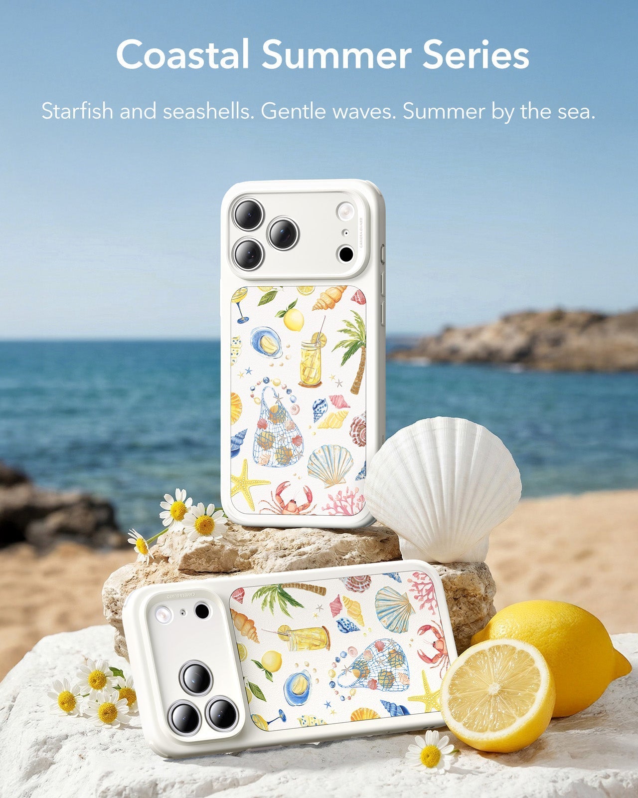 ESR Withe Shell iPhone 17 Pro Max Case Coastal Summer Series