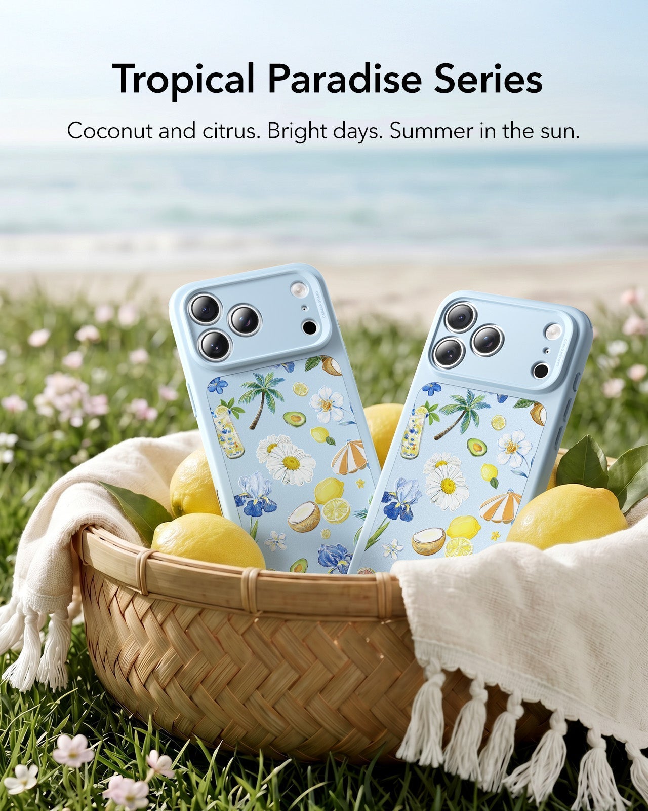 ESR Blue Floral iPone 17 Pro Max Case Tropical Paradise Series