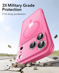 ESR iPhone 17 Pro Max Magsafe Case with Camera Control Frosted Pink 3× Military Grade Protection