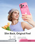 ESR iPhone 17 Pro Max Magsafe Case with Camera Control Frosted Pink Slim Back 