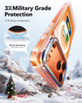 Print iPhone 17 Pro Max Magsafe Case with Stand Clear Christmas Snow Globe 3X Military Grade Protection