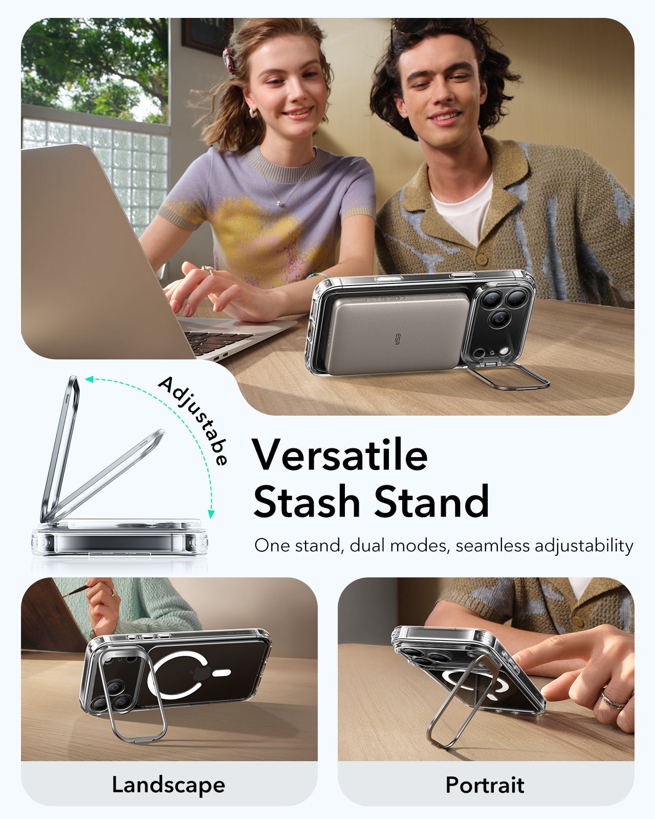 ESR iPhone 17 Pro Max Classic Hybrid Magsafe Case Camera Control Clear Versatile Stash Stand