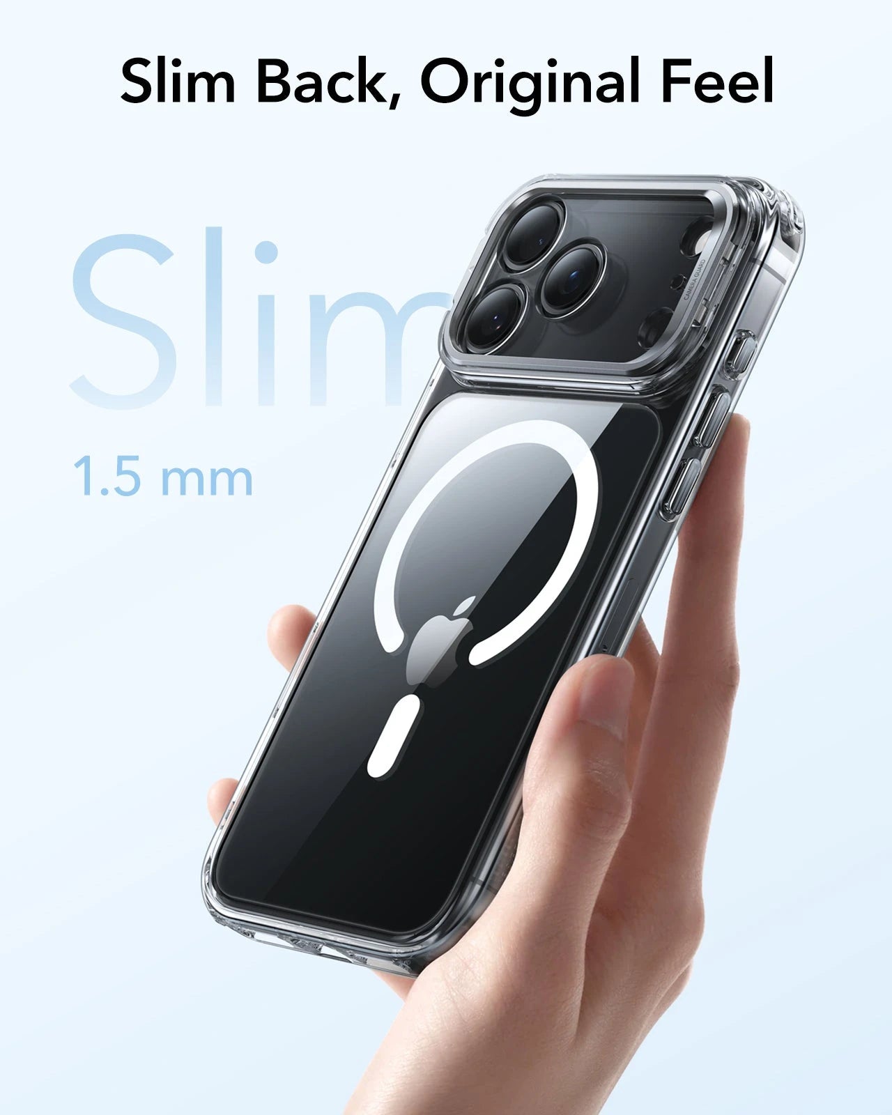 ESR iPhone 17 Pro Max Classic Hybrid Magsafe Case with Stand Camera Control Clear 