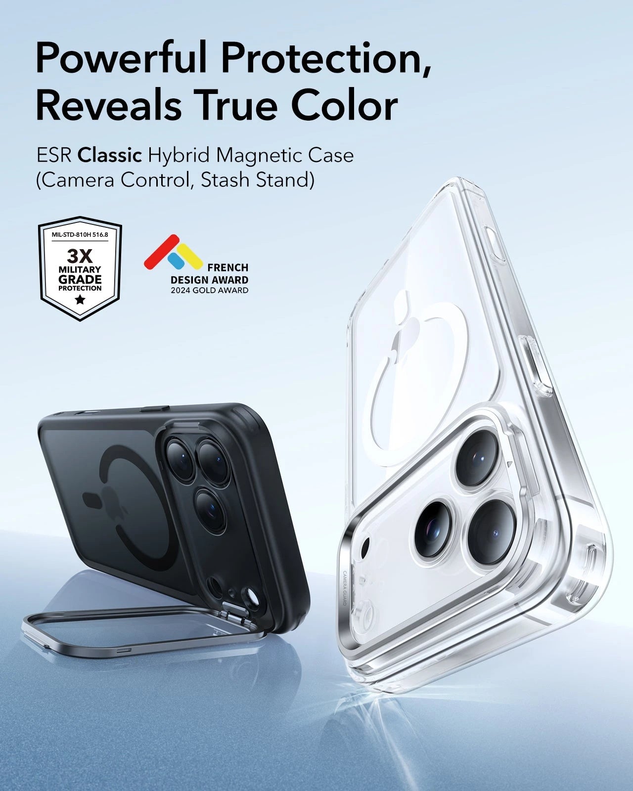 ESR iPhone 17 Pro Max Classic Hybrid Magsafe Case with Stand Camera Control Frosted Black 