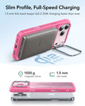 ESR iPhone 17 Pro Max Classic Hybrid Magsafe Case with Stand Camera Control Frosted Pink Wireless charging