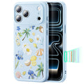 Blue Floral iPone 17 Pro Max Case compatible with Magsafe