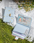 ESR Blue Floral iPone 17 Magsafe Case with Aura Clutch MagSafe Wallet Sleek Yet Spacious
