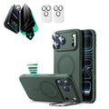 iPhone 17 Pro Max Cloud Soft Magsafe Case With Stand and Privacy Screen Protector Bundle  Green