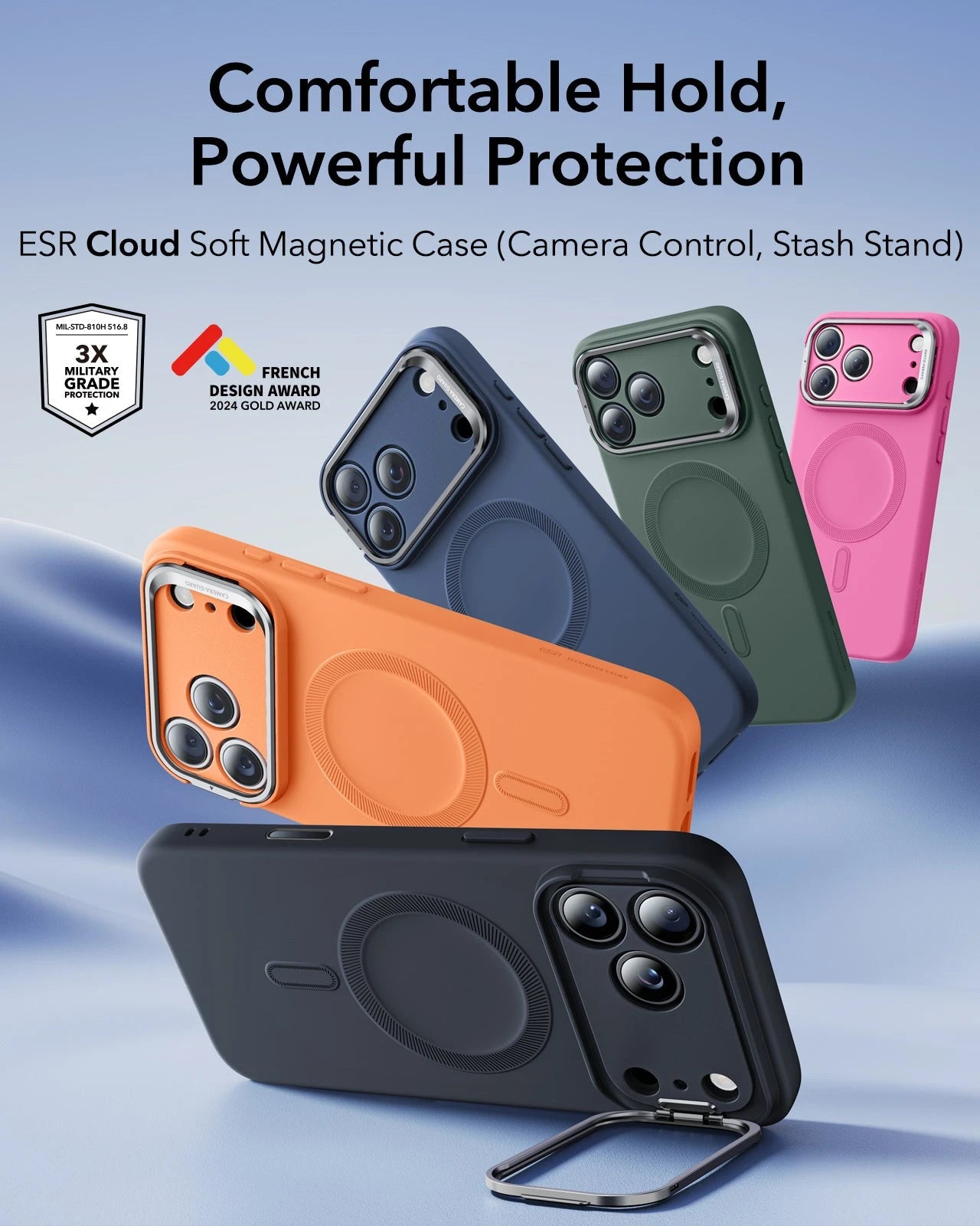 iPhone 17 Pro Max Cloud Soft Magnetic Case (Camera Control, Stash Stand) - Black ESR ESR