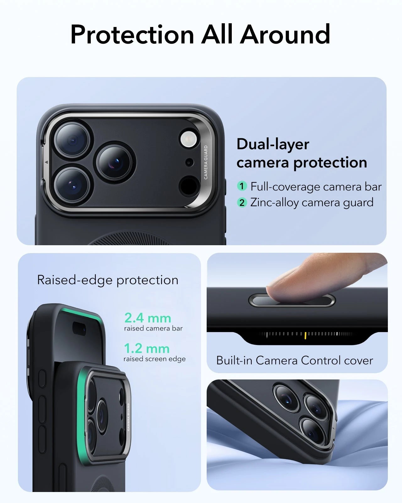 iPhone 17 Pro Max Cloud Soft Magnetic Case (Camera Control, Stash Stand) - Black ESR ESR