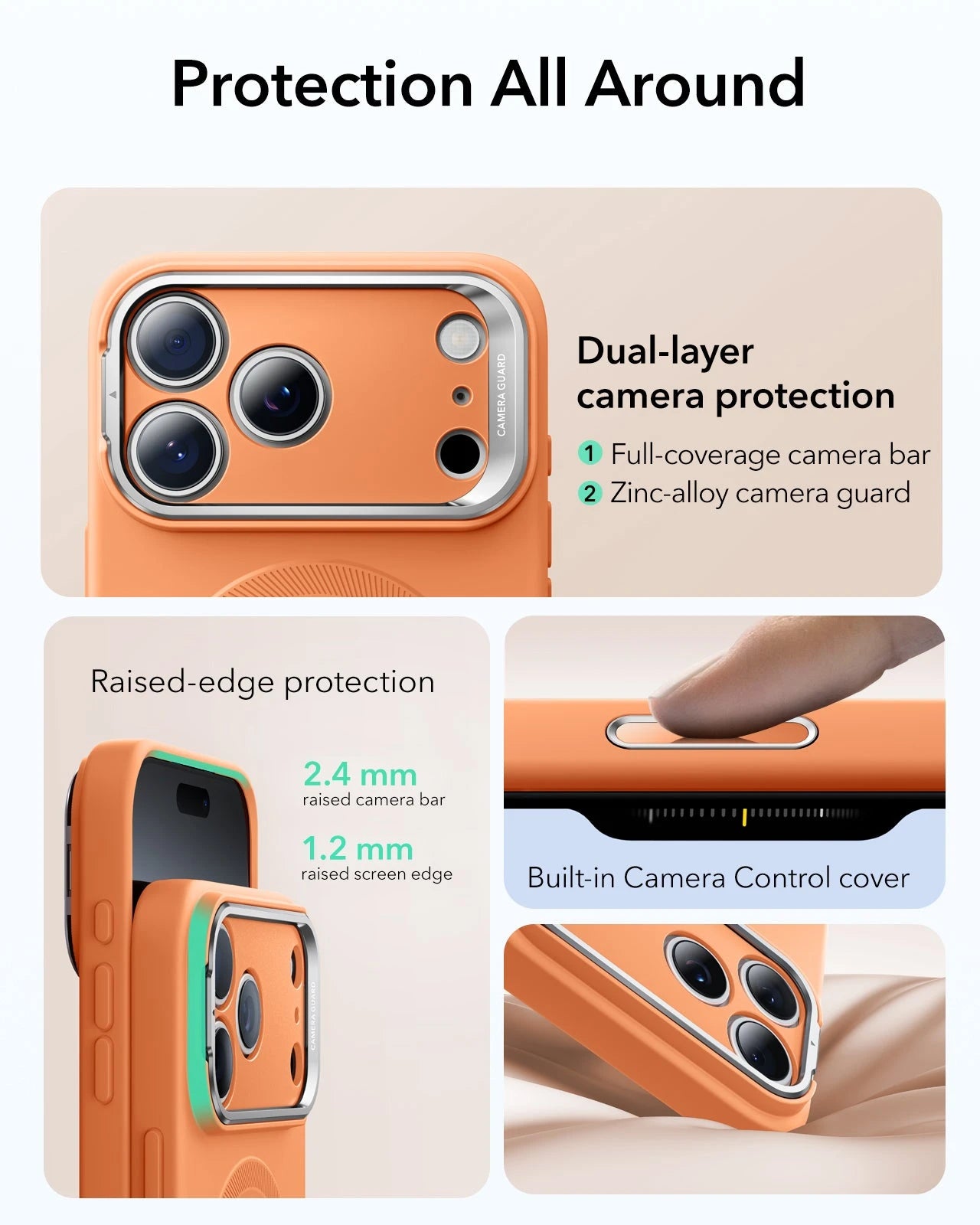 iPhone 17 Pro Max Cloud Soft Magnetic Case (Camera Control, Stash Stand) - Orange ESR ESR