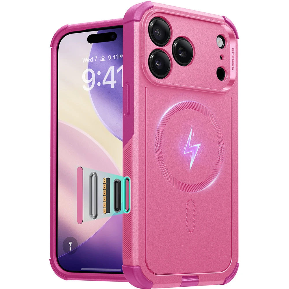 iPhone 17 Pro Max Cyber Tough Magsafe Case with Camera Control Pink