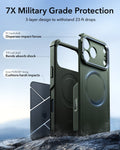 ESR iPhone 17 Pro Max Cyber Tough Magsafe Case with Stand and Camera Control Green Military Grade Protection