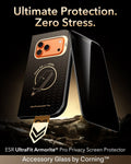 ESR iPhone 17 Pro Max Privacy Screen Protector with Corning Glass Ultimate Protection.  Zero Stress.