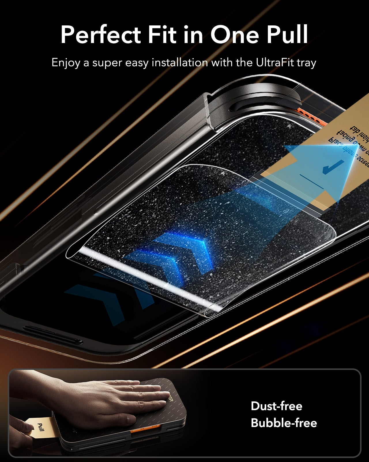 ESR iPhone 17 Pro Max Accessory Glass by Corning Screen Protector  easy a super easy installtion with ultrafit tray