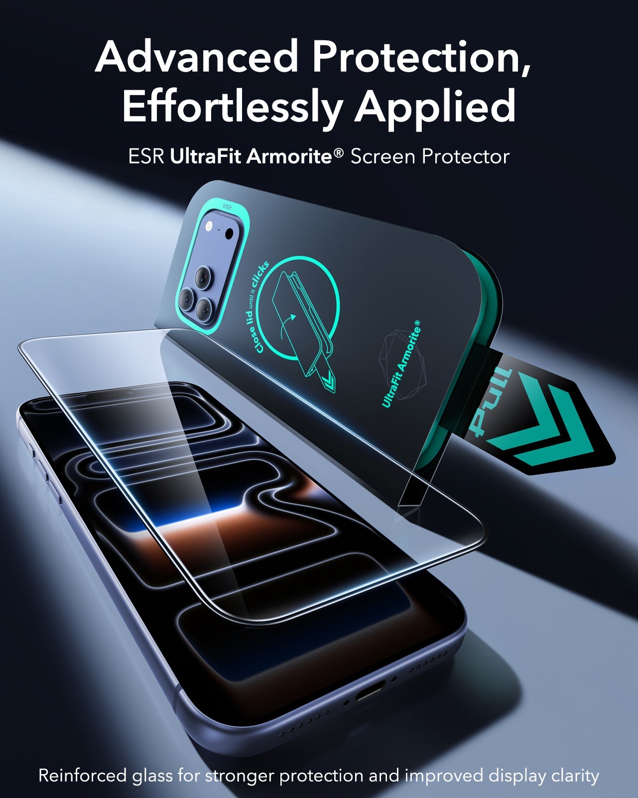 ESR iPhone 17 Pro Max Screen Protector with Armorite Tempered Glass Advanced Protection,  Effortlessly Applied