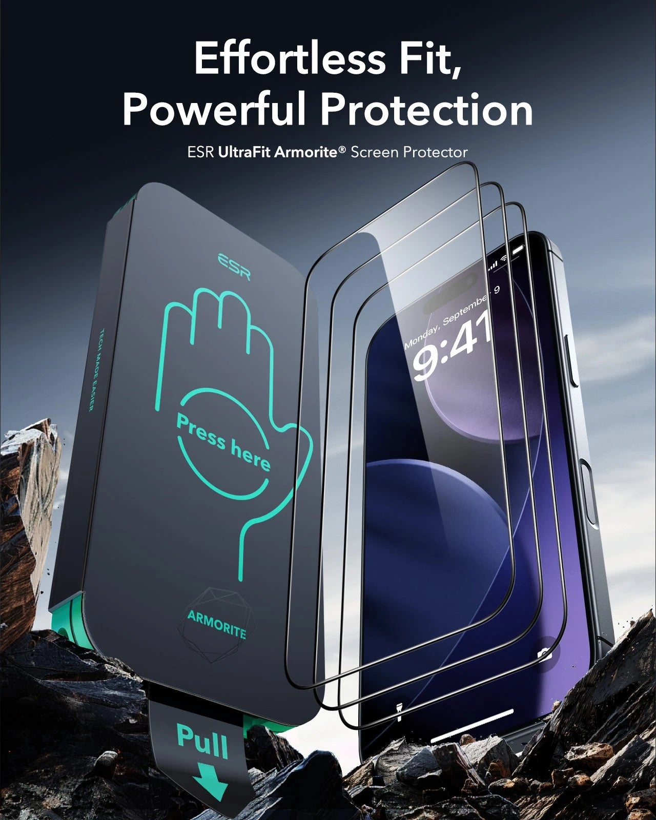 iPhone 17 Pro Max Tempered Glass Screen Protector with Tray Kit | ESR