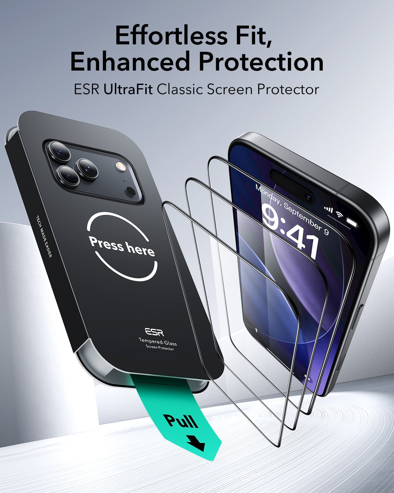 iPhone 17 Pro Max HD Tempered Glass Protector with Applicator|ESR Classic