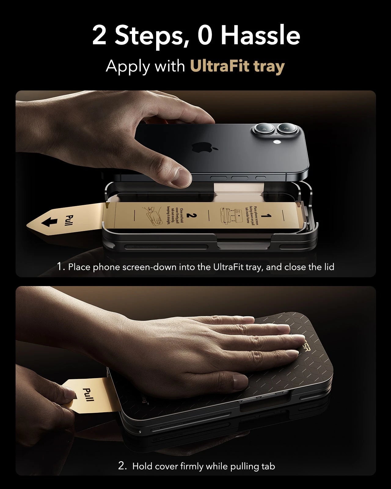 ESR iPhone 17 Pro  UltraFit Corning Glass Screen Protector apply with ultrafit tray