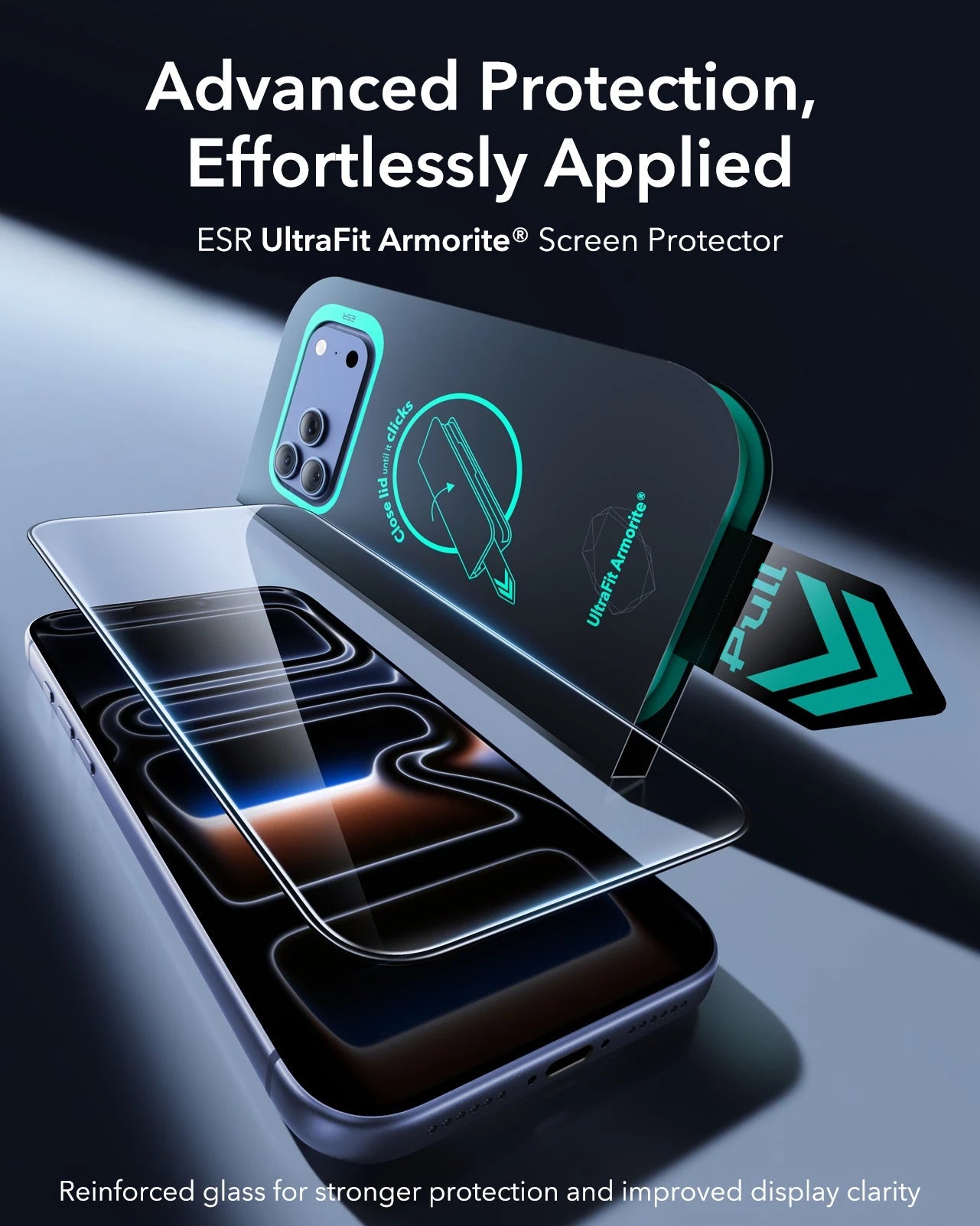 ESR iPhone 17 Pro Screen Protector with Armorite Tempered Glass Advanced Protection,  Effortlessly Applied