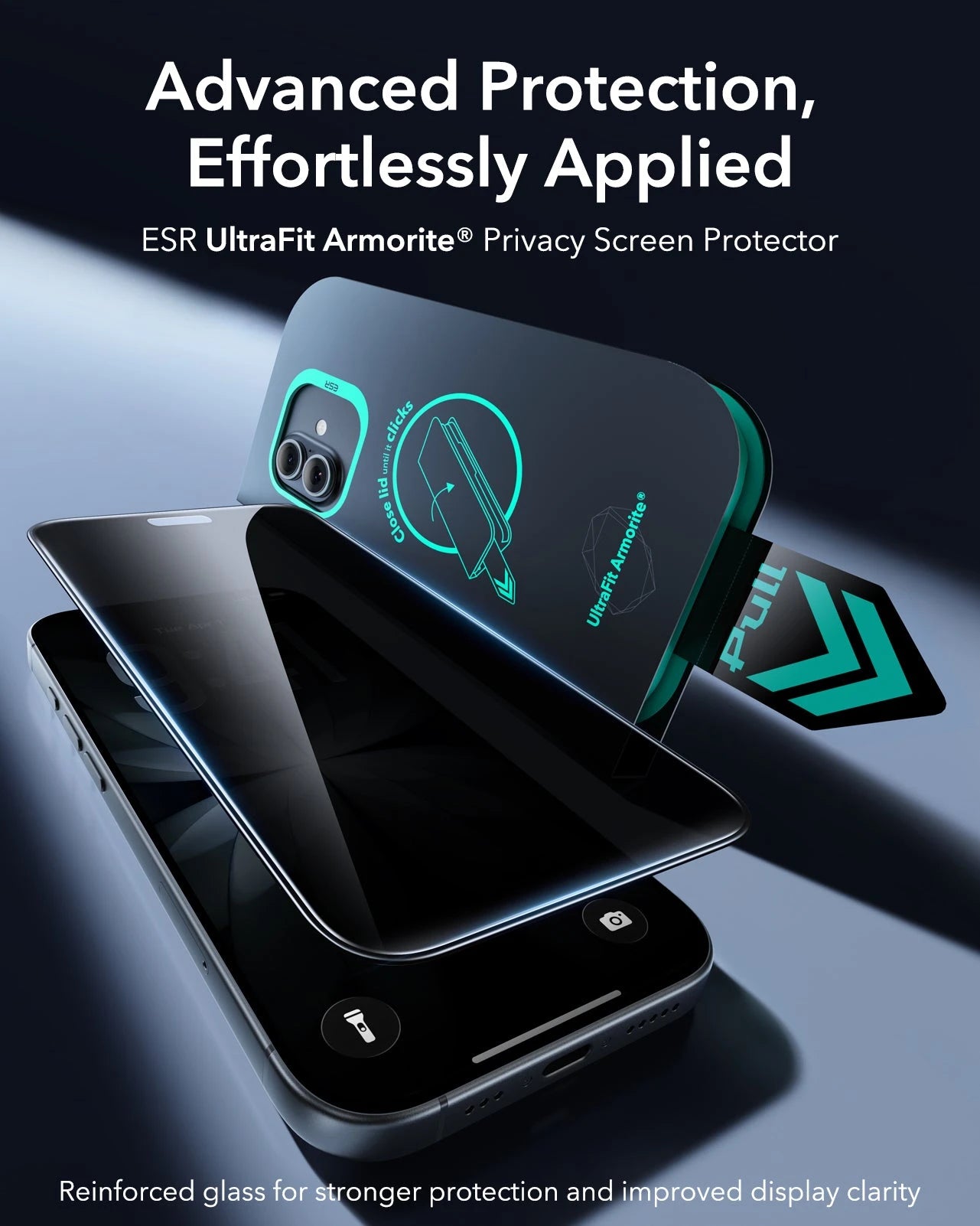 ESR iPhone 17 Privacy Screen Protector with Armorite Tempered Glass Advanced Protection,  Effortlessly Applied