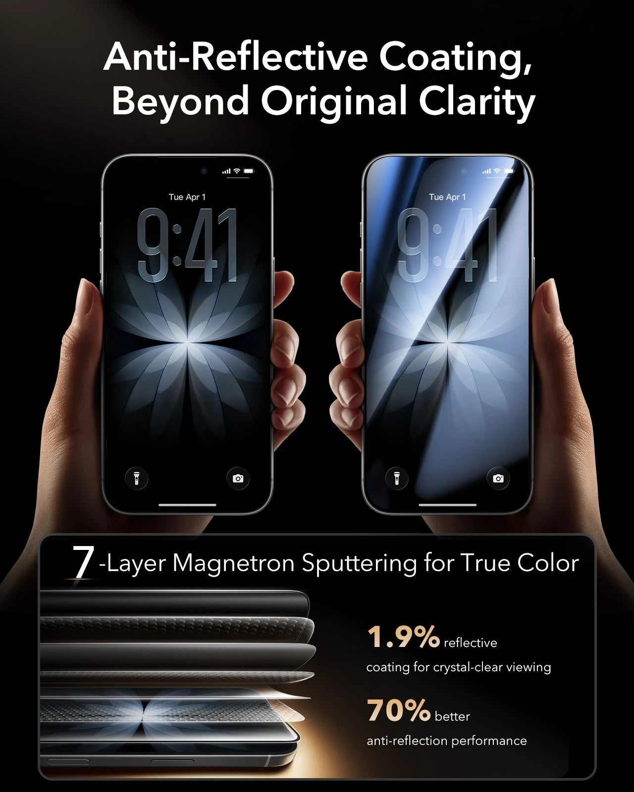 iPhone 17 Pro Max Accessory Glass by Corning Screen Protector anti-reflective coating beyond original clarity