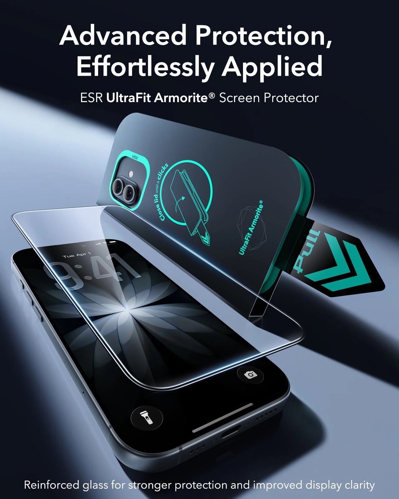 ESR iPhone 17 Screen Protector with Armorite Tempered Glass Advanced Protection,  Effortlessly Applied