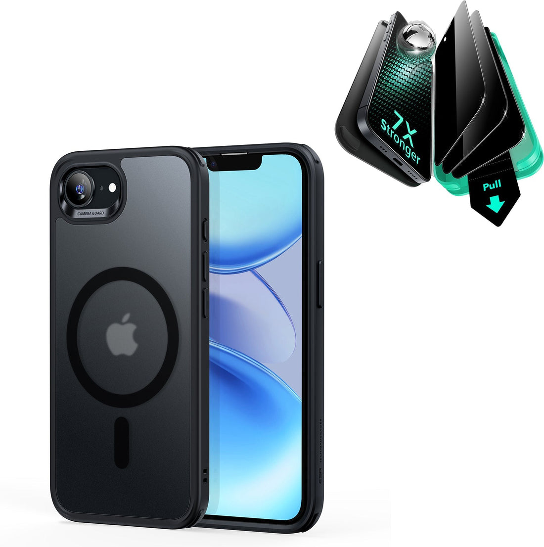 iPhone 17e Classic Hybrid Magsafe Case and Armorite Privacy Screen Protector Frosted Black