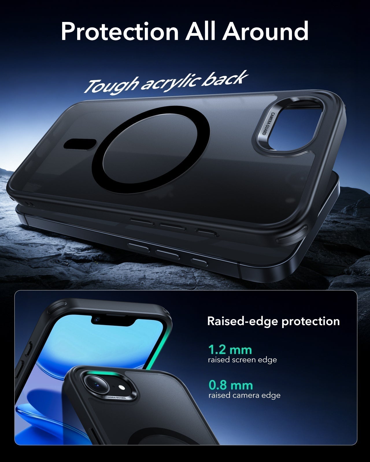 ESR iPhone 17e Classic Hybrid Magsafe Case Frosted Black Protection All Around