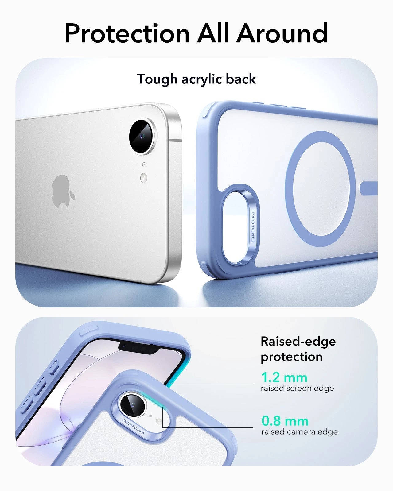 ESR iPhone 17e Classic Hybrid Magsafe Case Frosted Light Blue Protection All Around